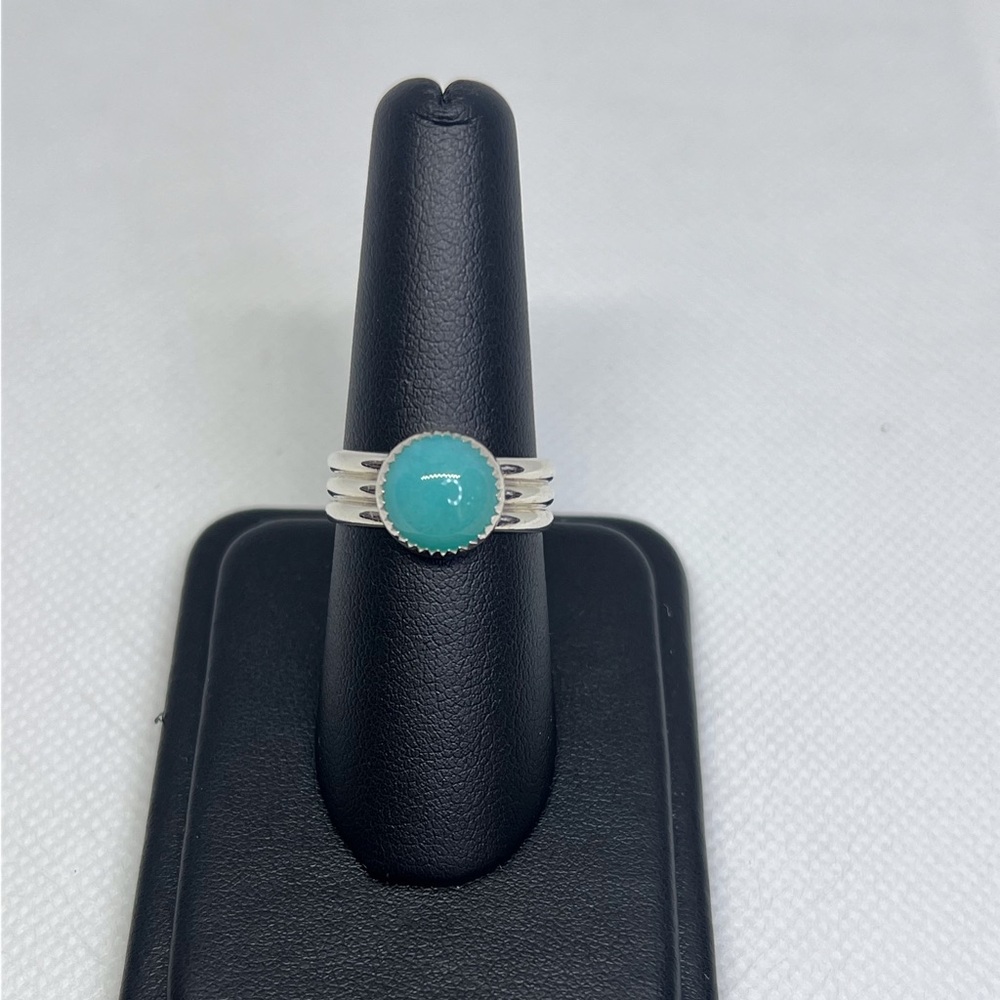 4Ct Blue Aventurine Ring Handmade